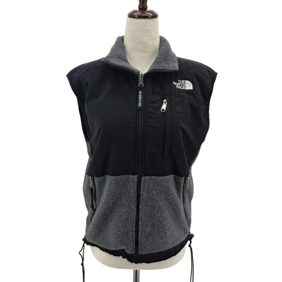 Vintage The North Face Womens XS Vest Denali Fleece Black Gray Zipper Jacket - Picture 2 of 12